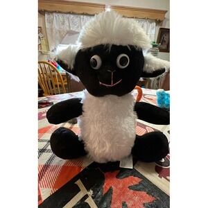 Vintage World Plush Black and White Lamb Stuffed Animal